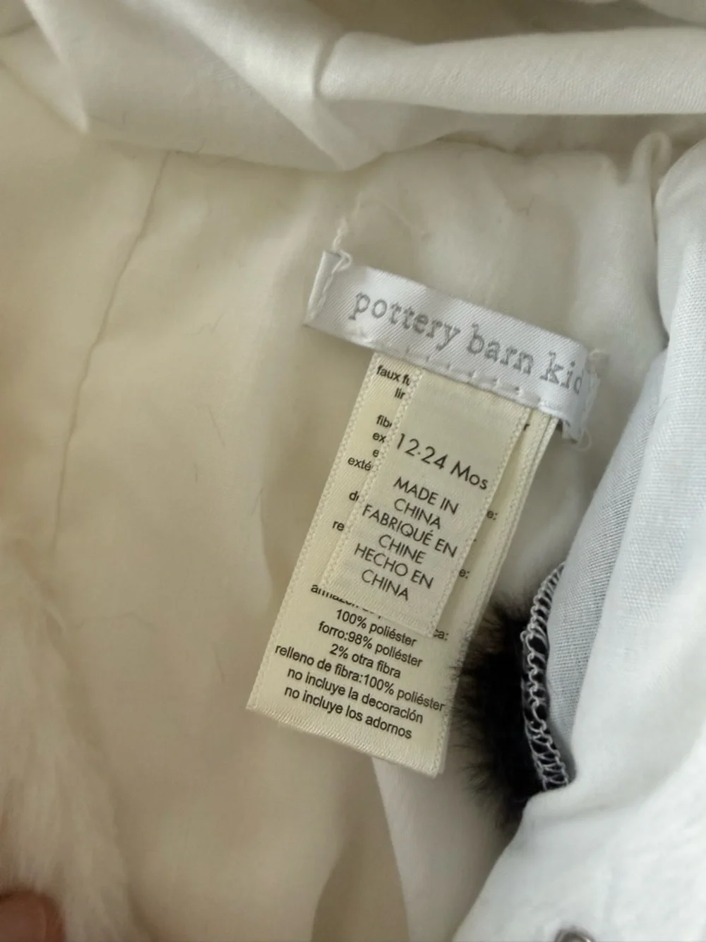 Pottery Barn Kids Baby Cow Halloween Costume 12-24 Months White Black NEW 1924 - Picture 5 of 5